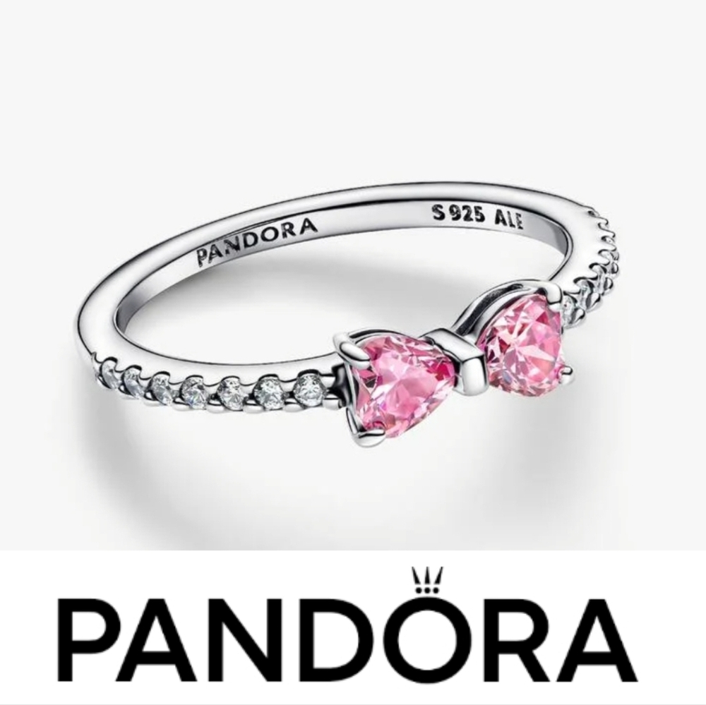 Pandora Sparkling Pink Bow Ring